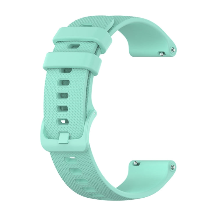 For Garmin Vivoactive 4S 2pcs Small Plaid Silicone Watch Band with 2pcs Tempered Glass Film
