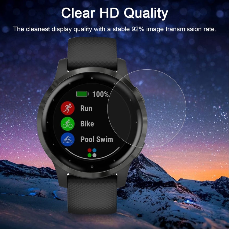 For Garmin Vivoactive 4S 2pcs Small Plaid Silicone Watch Band with 2pcs Tempered Glass Film