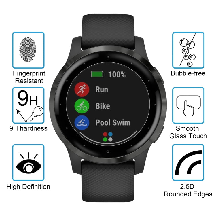 For Garmin Vivoactive 4S 0.26mm 2.5D 9H Watch Tempered Glass Film Screen Protector