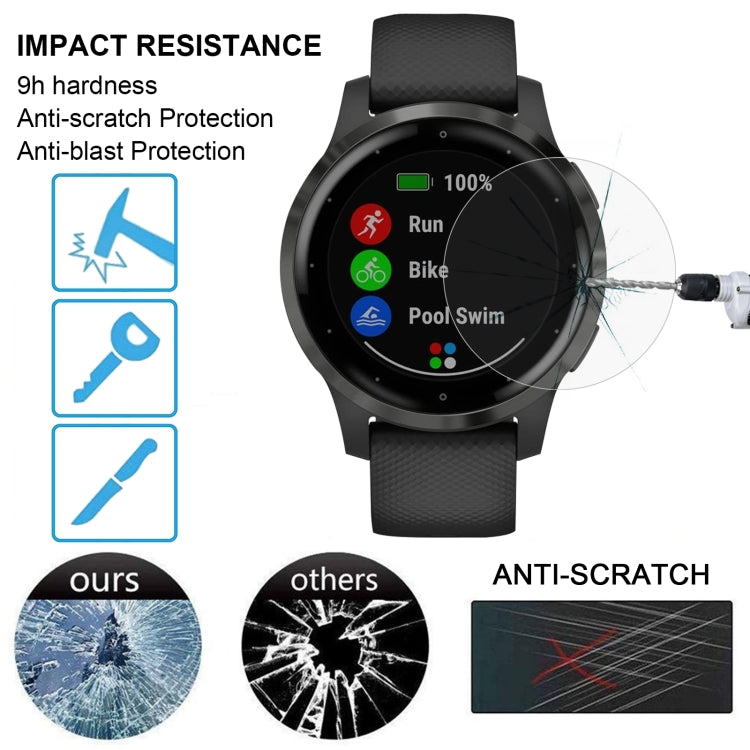 For Garmin Vivoactive 4S 0.26mm 2.5D 9H Watch Tempered Glass Film Screen Protector