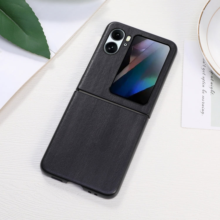 For OPPO Find N2 Flip Yellow Cow Texture PU Phone Case