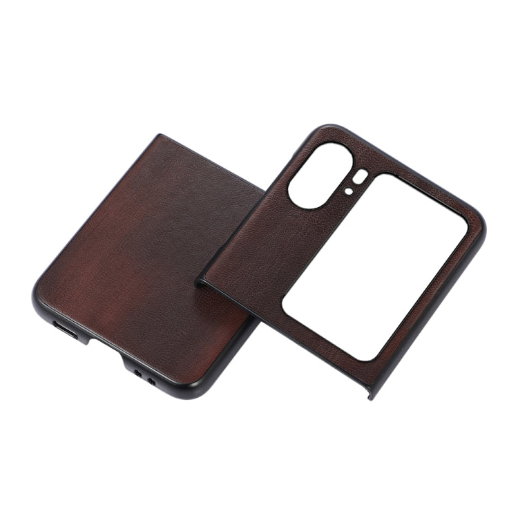 For OPPO Find N2 Flip Yellow Cow Texture PU Phone Case