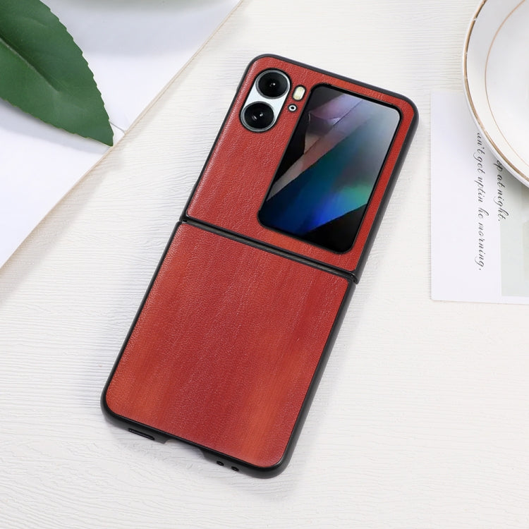 For OPPO Find N2 Flip Yellow Cow Texture PU Phone Case