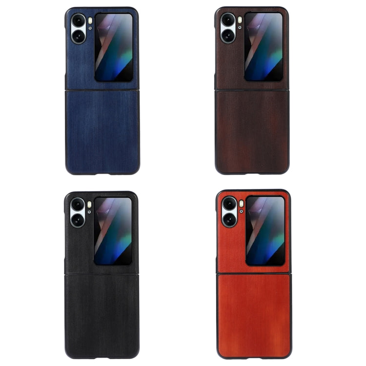 For OPPO Find N2 Flip Yellow Cow Texture PU Phone Case