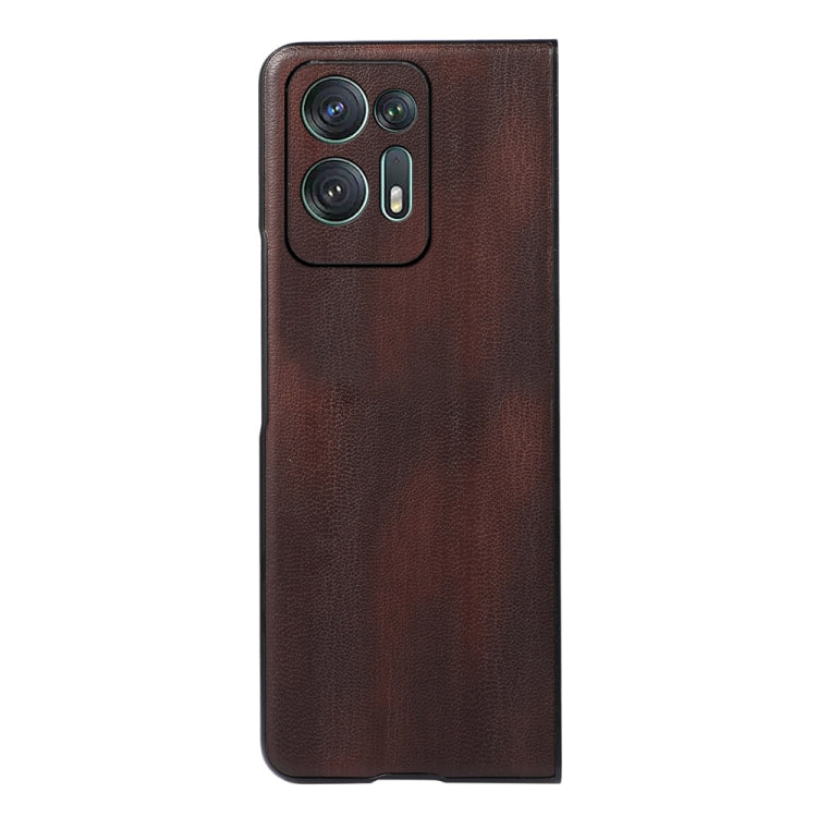 For OPPO Find N2 Yellow Cow Texture PU Phone Case