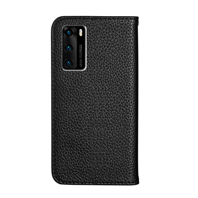 For Huawei P40 Litchi Texture Solid Color Horizontal Flip Leather Case with Bracket & Card Slots & Wallet & Lanyard