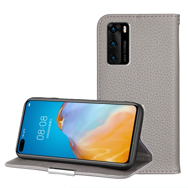 For Huawei P40 Litchi Texture Solid Color Horizontal Flip Leather Case with Bracket & Card Slots & Wallet & Lanyard