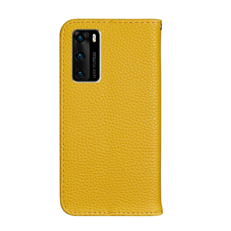 For Huawei P40 Litchi Texture Solid Color Horizontal Flip Leather Case with Bracket & Card Slots & Wallet & Lanyard