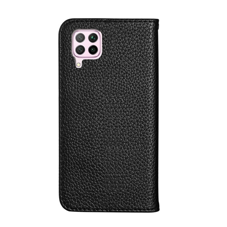 For Huawei P40 Lite Litchi Texture Solid Color Horizontal Flip Leather Case with Bracket & Card Slots & Wallet & Lanyard