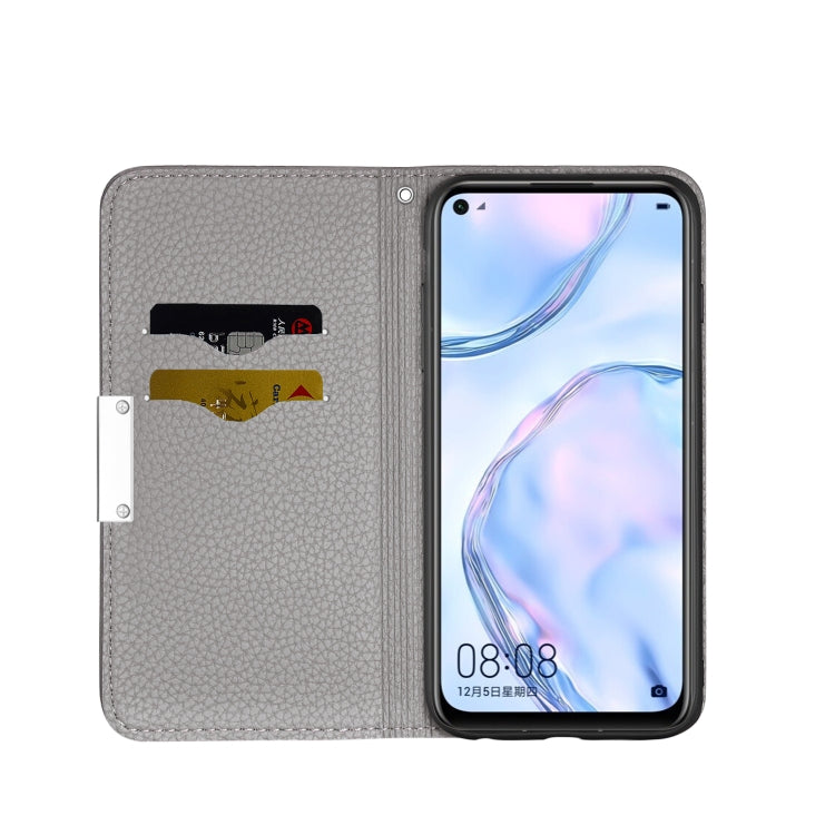 For Huawei P40 Lite Litchi Texture Solid Color Horizontal Flip Leather Case with Bracket & Card Slots & Wallet & Lanyard