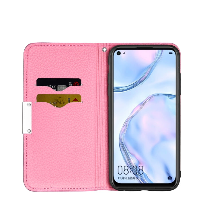 For Huawei P40 Lite Litchi Texture Solid Color Horizontal Flip Leather Case with Bracket & Card Slots & Wallet & Lanyard