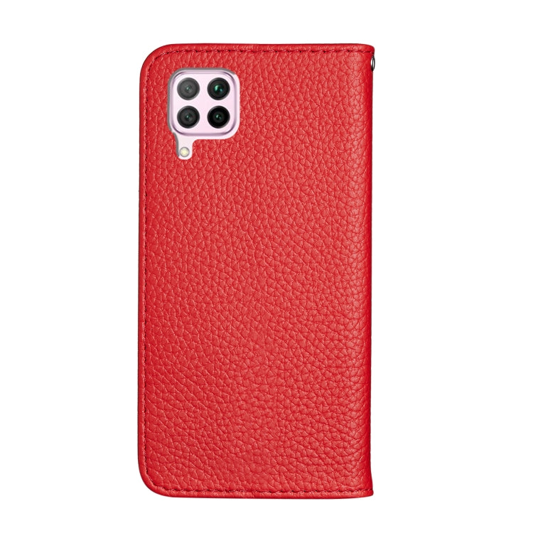 For Huawei P40 Lite Litchi Texture Solid Color Horizontal Flip Leather Case with Bracket & Card Slots & Wallet & Lanyard