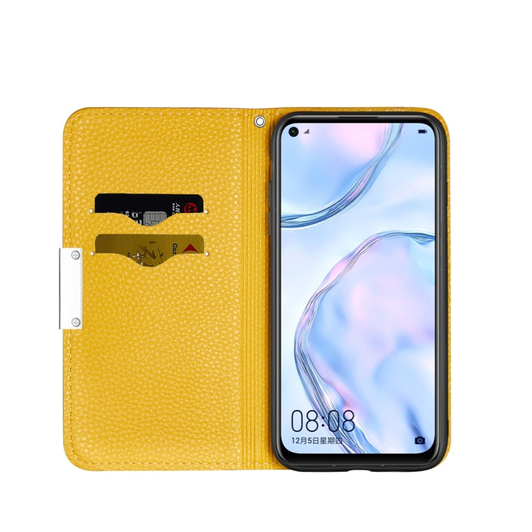 For Huawei P40 Lite Litchi Texture Solid Color Horizontal Flip Leather Case with Bracket & Card Slots & Wallet & Lanyard
