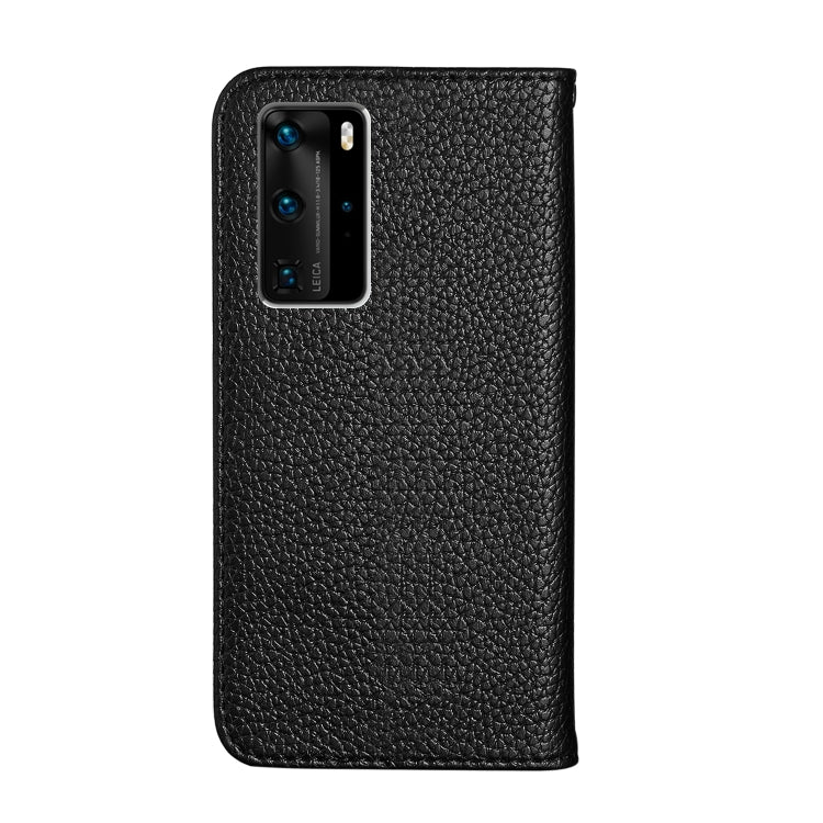 For Huawei P40 Pro Litchi Texture Solid Color Horizontal Flip Leather Case with Bracket & Card Slots & Wallet & Lanyard