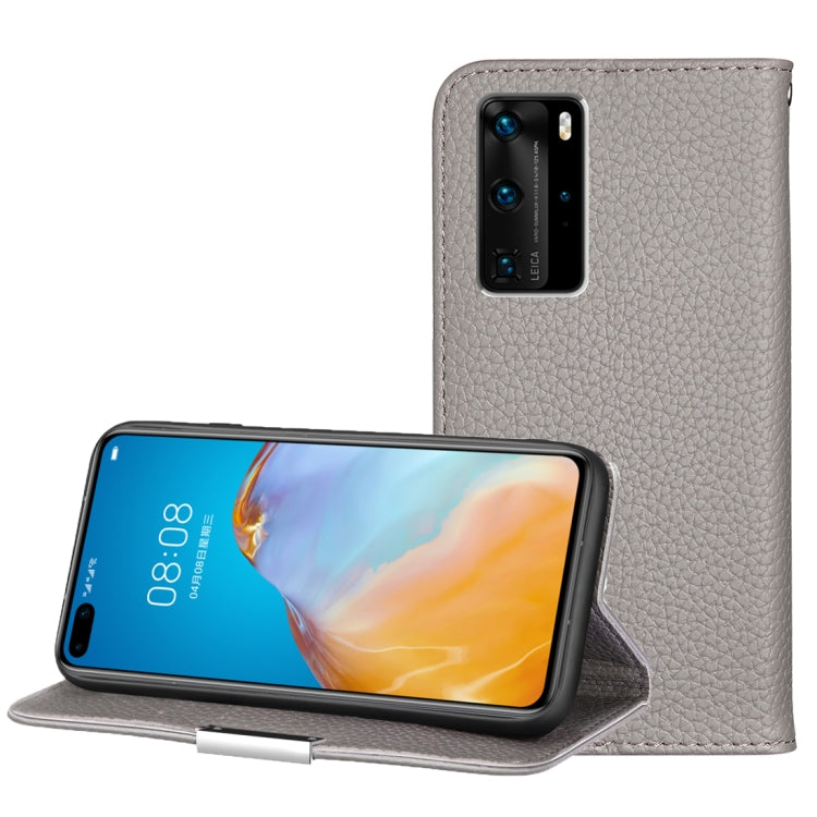 For Huawei P40 Pro Litchi Texture Solid Color Horizontal Flip Leather Case with Bracket & Card Slots & Wallet & Lanyard