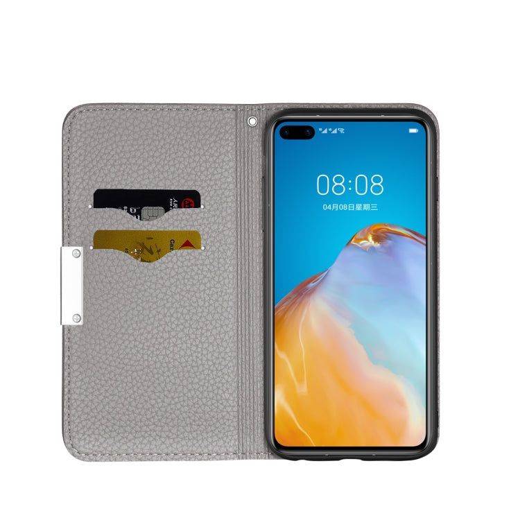 For Huawei P40 Pro Litchi Texture Solid Color Horizontal Flip Leather Case with Bracket & Card Slots & Wallet & Lanyard
