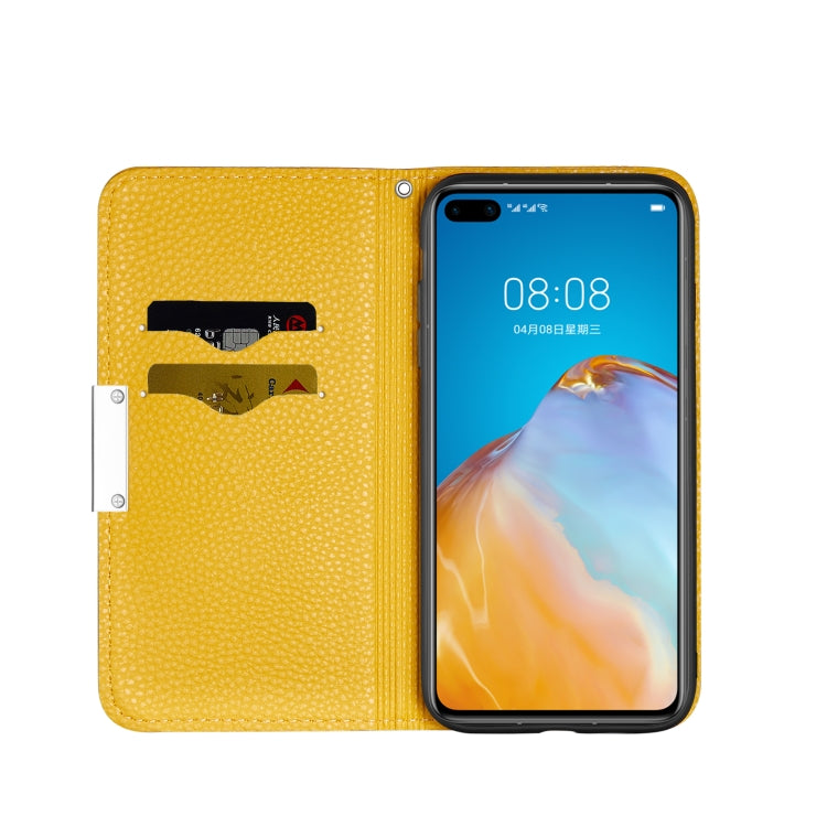 For Huawei P40 Pro Litchi Texture Solid Color Horizontal Flip Leather Case with Bracket & Card Slots & Wallet & Lanyard