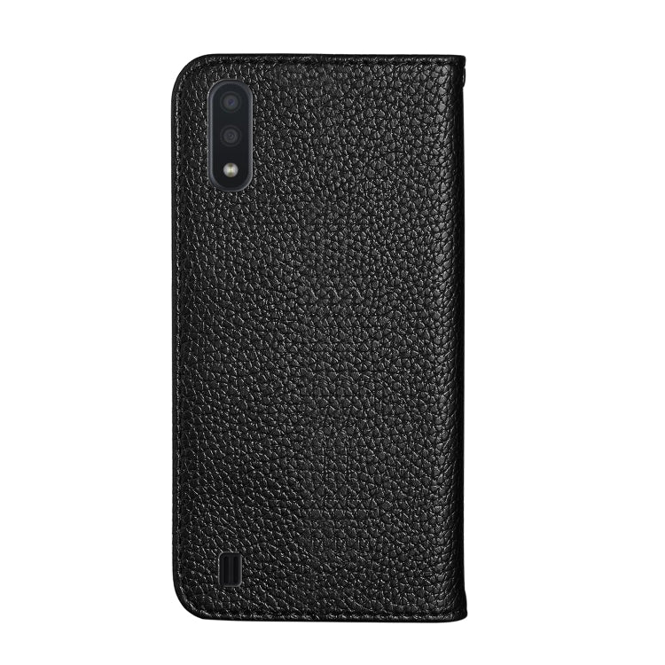 For Galaxy A01 Litchi Texture Solid Color Horizontal Flip Leather Case with Bracket & Card Slots & Wallet & Lanyard