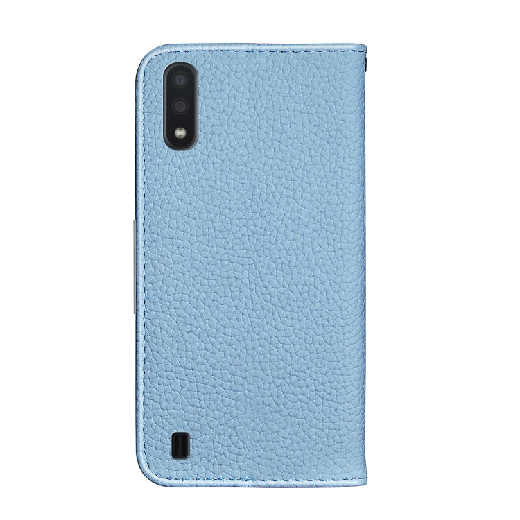 For Galaxy A01 Litchi Texture Solid Color Horizontal Flip Leather Case with Bracket & Card Slots & Wallet & Lanyard