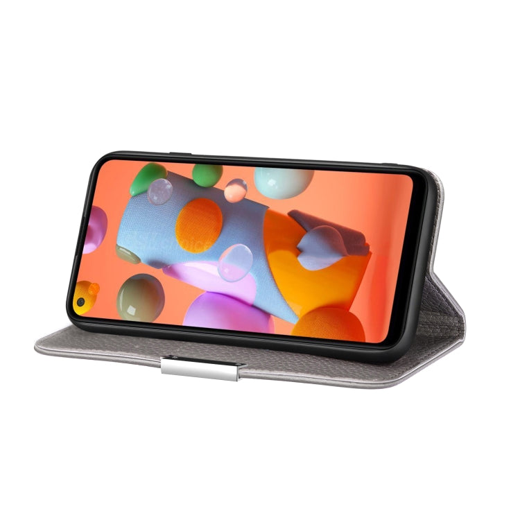 For Galaxy A21 Litchi Texture Solid Color Horizontal Flip Leather Case with Bracket & Card Slots & Wallet & Lanyard