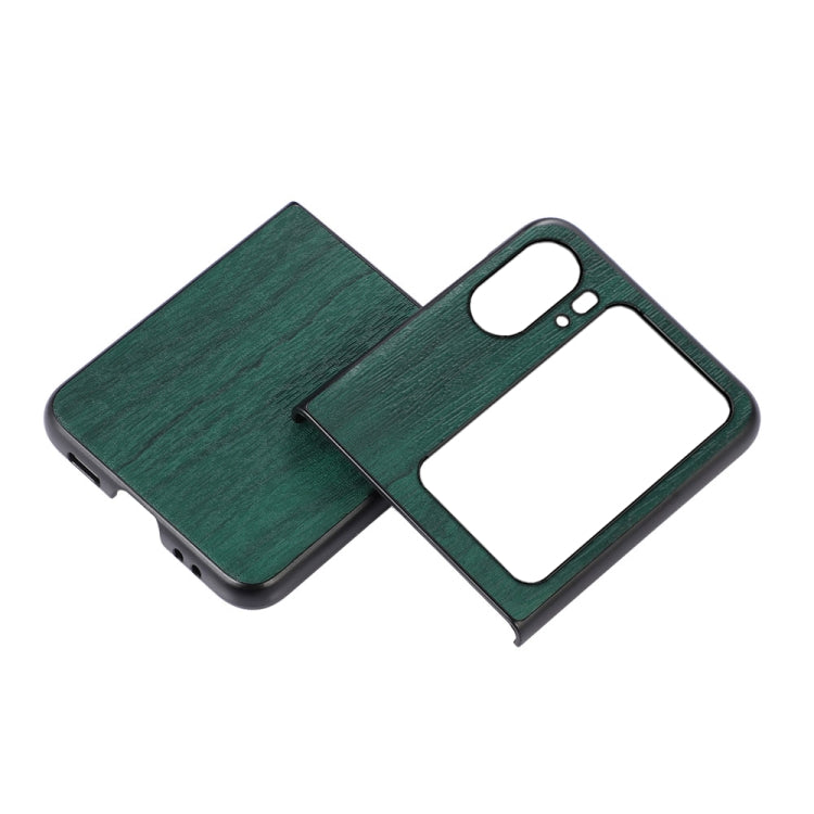For OPPO Find N2 Flip Wood Texture PU Phone Case