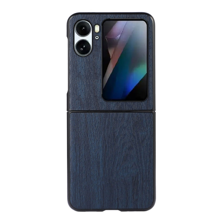 For OPPO Find N2 Flip Wood Texture PU Phone Case