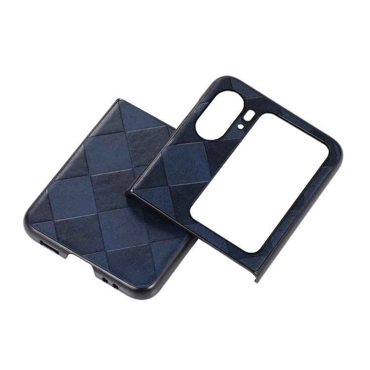 For OPPO Find N2 Flip Weave Plaid PU Phone Case
