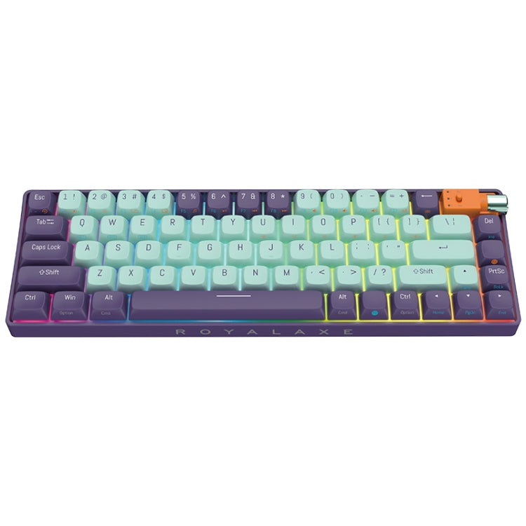 FOETOR R68 Wireless 2.4G Multi-bluetooth Charging Gaming Keyboard(Purple Green)