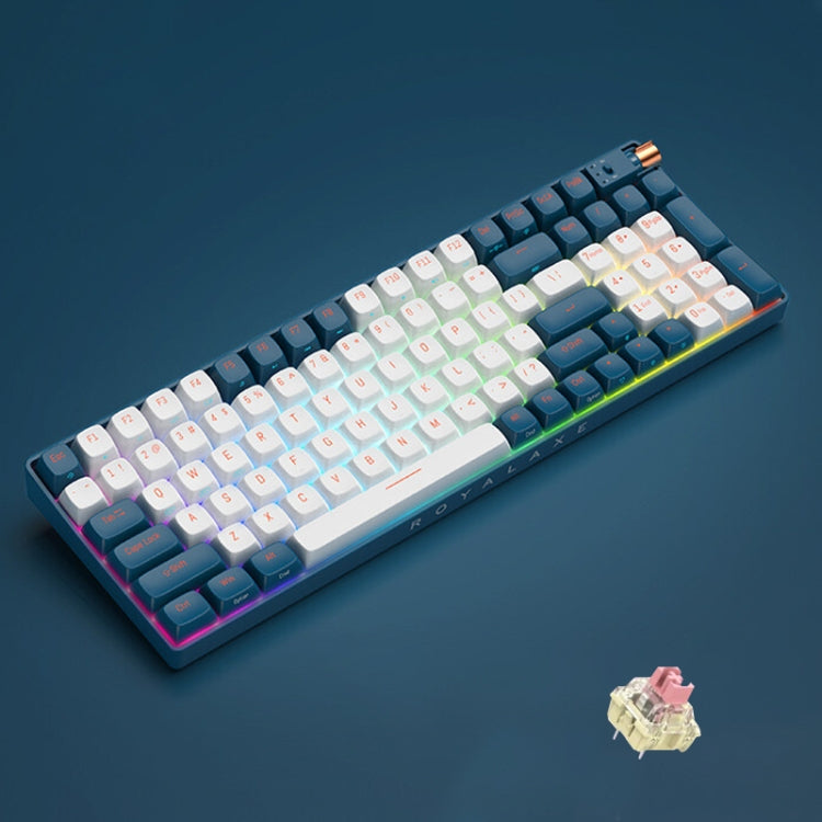 FOETOR R100 Wireless 2.4G Multi-bluetooth Charging Gaming Keyboard(White Blue)