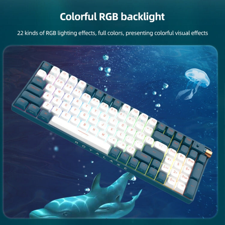 FOETOR R100 Wireless 2.4G Multi-bluetooth Charging Gaming Keyboard(White Blue)