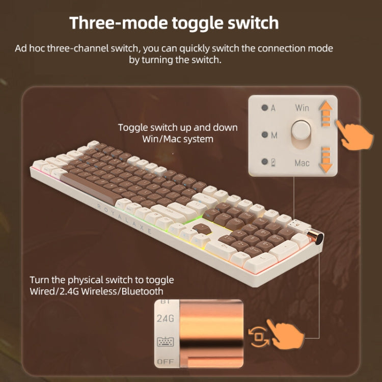 FOETOR R108 Wireless 2.4G Multi-bluetooth Charging Gaming Keyboard