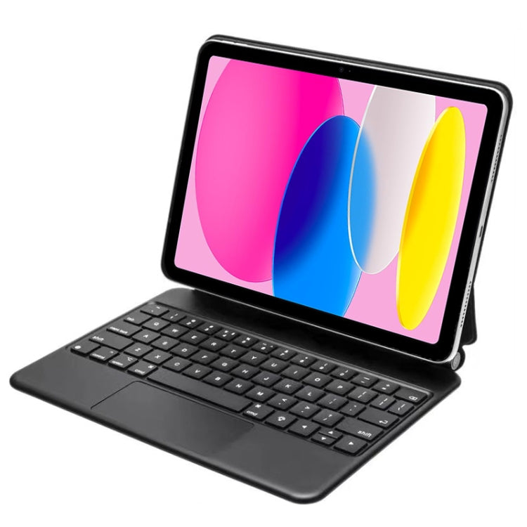For iPad 10th Gen 10.9 2022 Bluetooth Keyboard Leather Case with Touch Pad(Black)