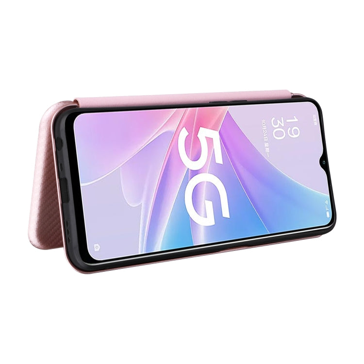 For OPPO A58 5G Carbon Fiber Texture Flip Leather Phone Case