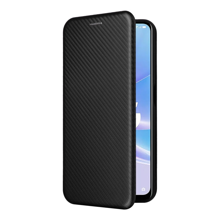 For OPPO A58 5G Carbon Fiber Texture Flip Leather Phone Case