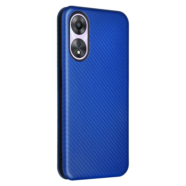 For OPPO A58 5G Carbon Fiber Texture Flip Leather Phone Case
