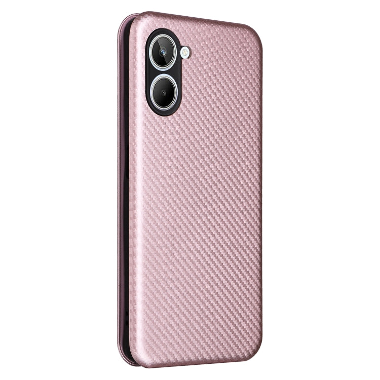 For Realme 10 4G Carbon Fiber Texture Flip Leather Phone Case