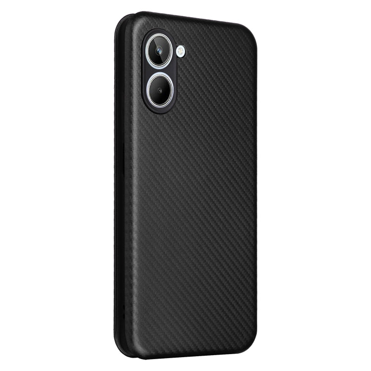 For Realme 10 4G Carbon Fiber Texture Flip Leather Phone Case