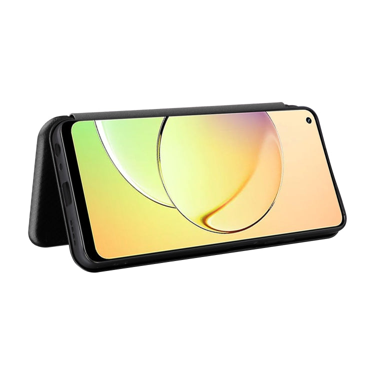 For Realme 10 4G Carbon Fiber Texture Flip Leather Phone Case