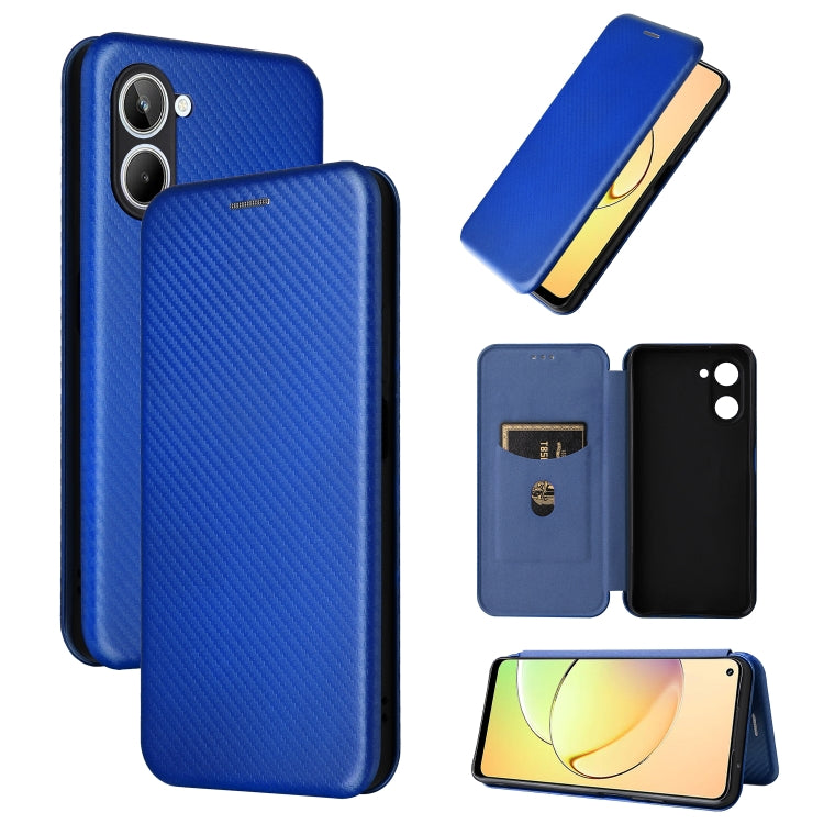 For Realme 10 4G Carbon Fiber Texture Flip Leather Phone Case