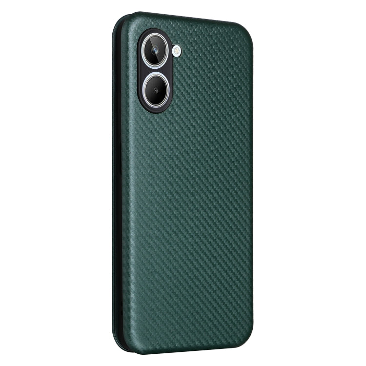 For Realme 10 4G Carbon Fiber Texture Flip Leather Phone Case