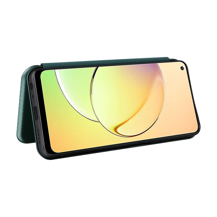 For Realme 10 4G Carbon Fiber Texture Flip Leather Phone Case