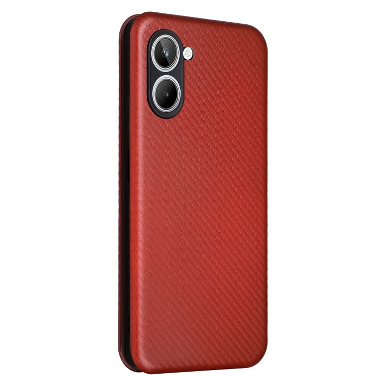 For Realme 10 4G Carbon Fiber Texture Flip Leather Phone Case