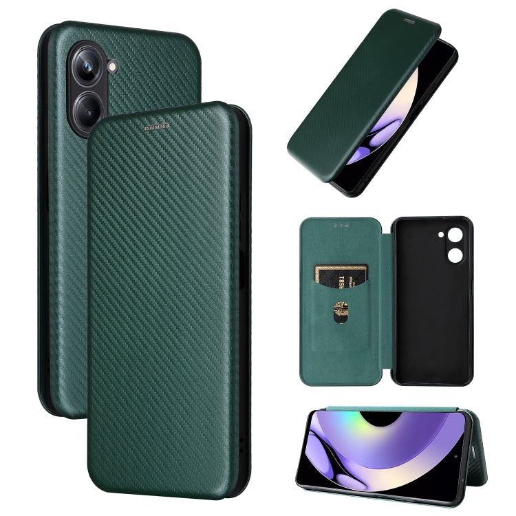 For Realme 10 Pro Carbon Fiber Texture Flip Leather Phone Case