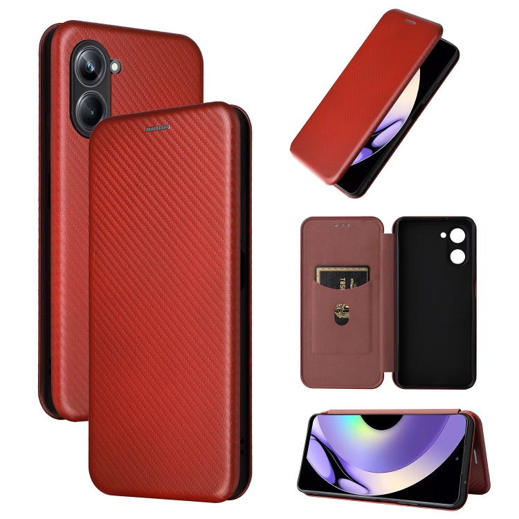 For Realme 10 Pro Carbon Fiber Texture Flip Leather Phone Case