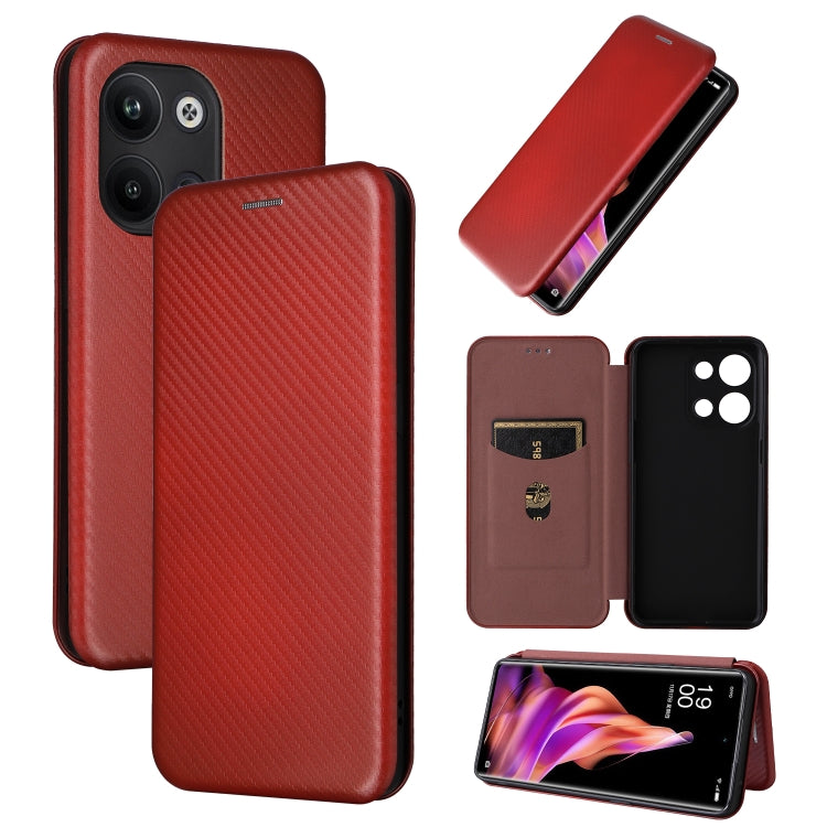 For OPPO Reno9 / Reno9 Pro 5G Carbon Fiber Texture Flip Leather Phone Case