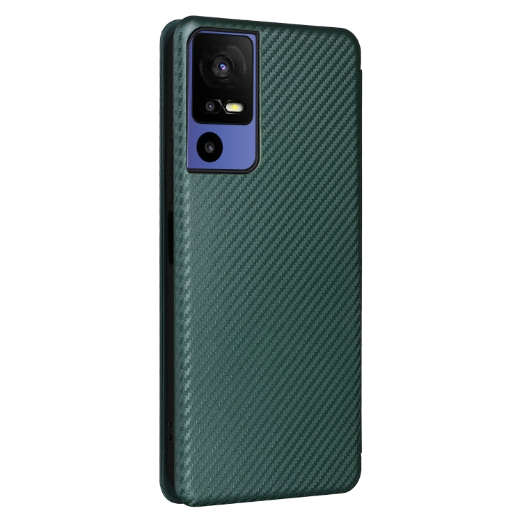 For TCL 40SE Carbon Fiber Texture Flip Leather Phone Case