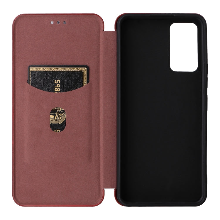 For TCL 405 Carbon Fiber Texture Flip Leather Phone Case