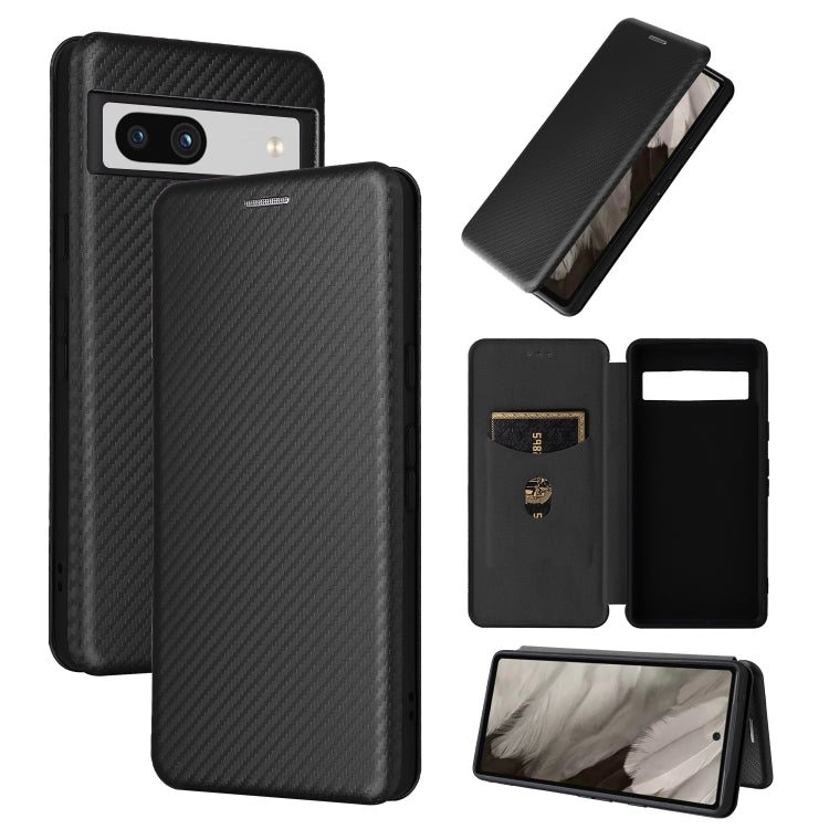 For Google Pixel 7a Carbon Fiber Texture Flip Leather Phone Case