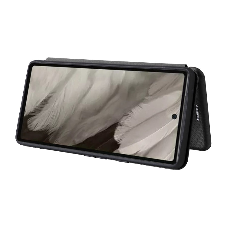For Google Pixel 7a Carbon Fiber Texture Flip Leather Phone Case