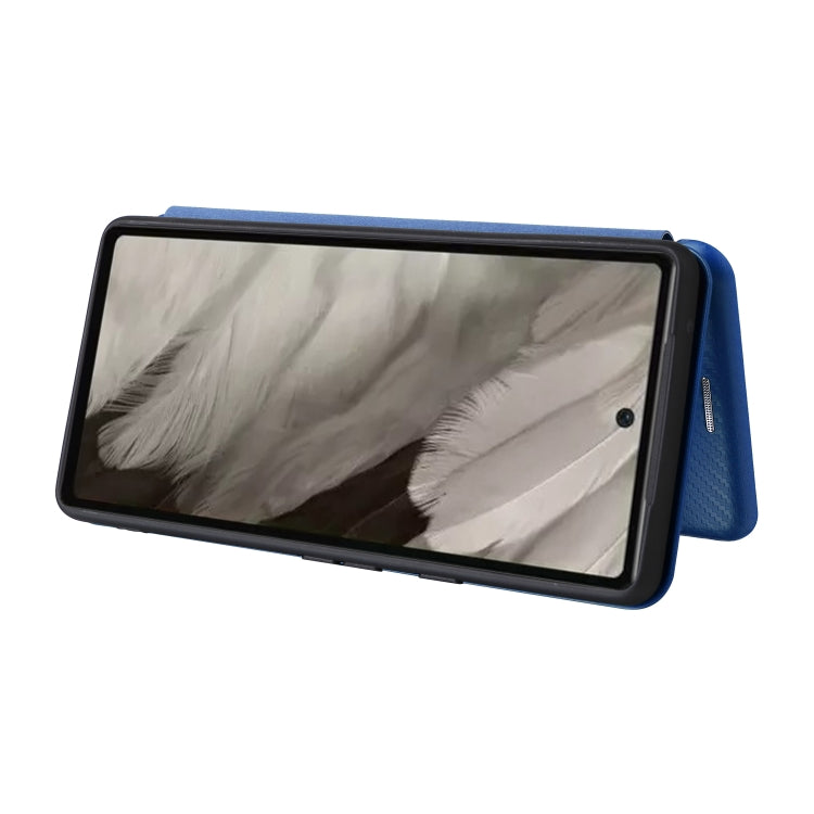 For Google Pixel 7a Carbon Fiber Texture Flip Leather Phone Case
